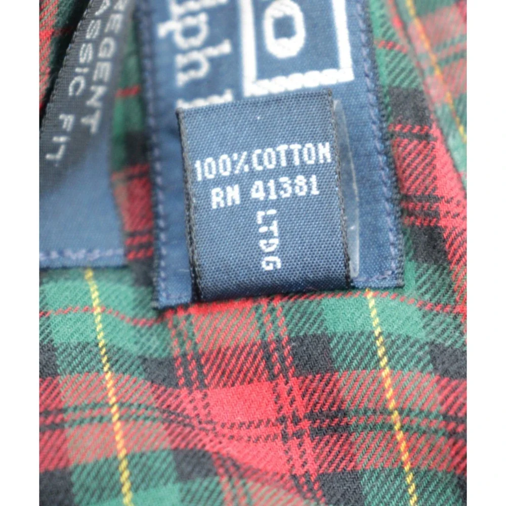Polo Ralph Lauren Shirt Men XXL Plaid 100% Cotton Regent Classic Fit Long Sleeve